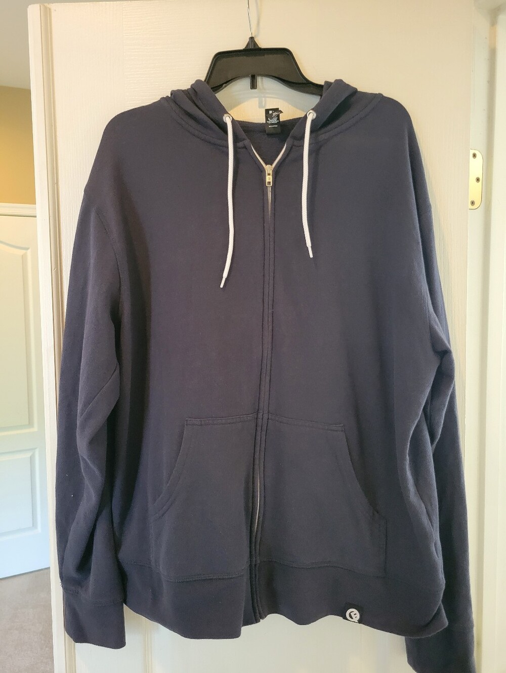 QUIKFLIP 2-in-1 Reversible Backpack Hoodie Mens XL Pacific Navy Full Zip Shark T
